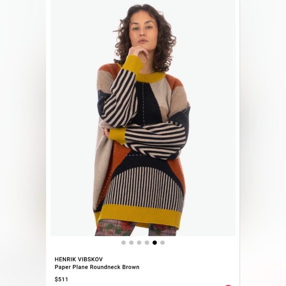 Henrik Vibskov paper plane round neck brown - Picture 7 of 7